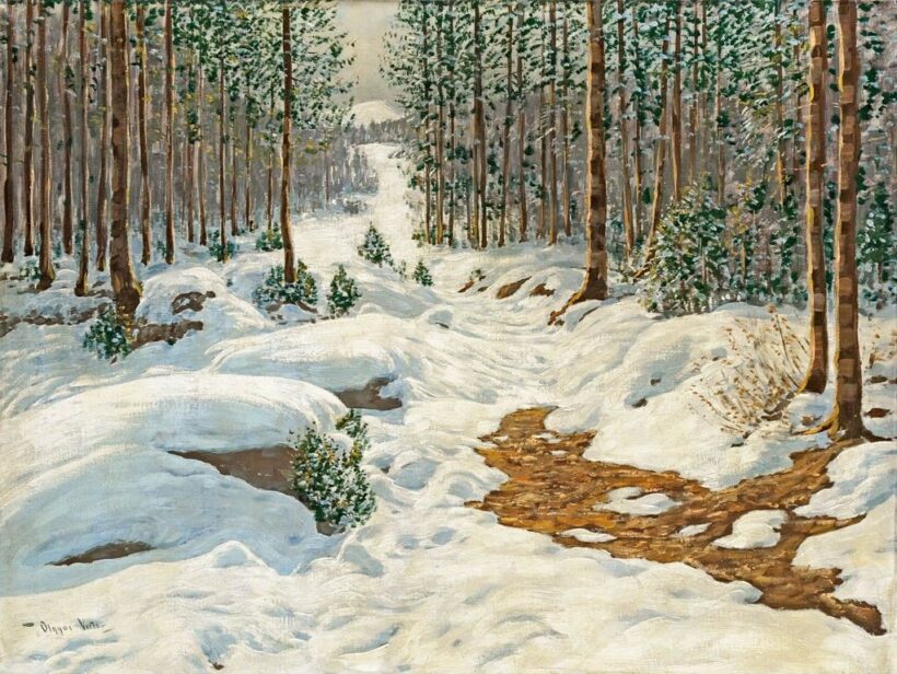 Olgyai Viktor (1870-1929): Téli erdőrészlet