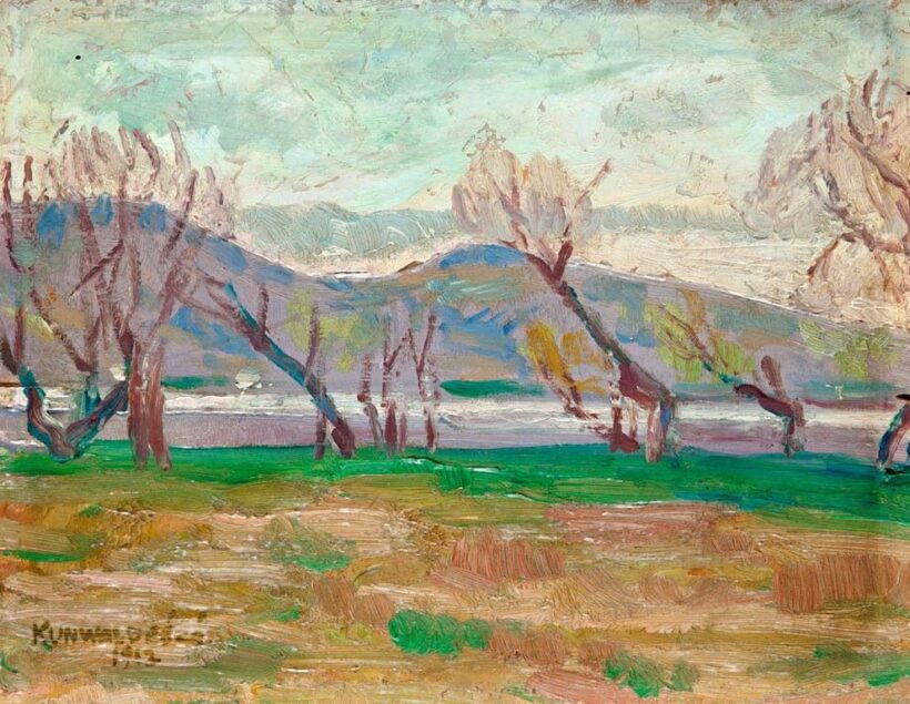 Kunwald Cézár (1870-1947): Tavaszi táj, 1912