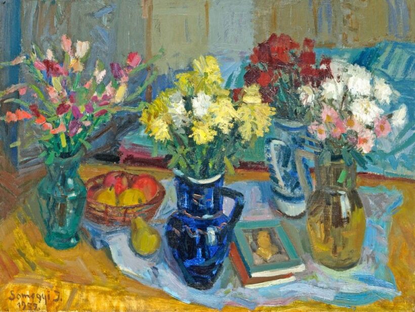 Somogyi Imre (1918-1999): Csendélet bokályokkal, 1959