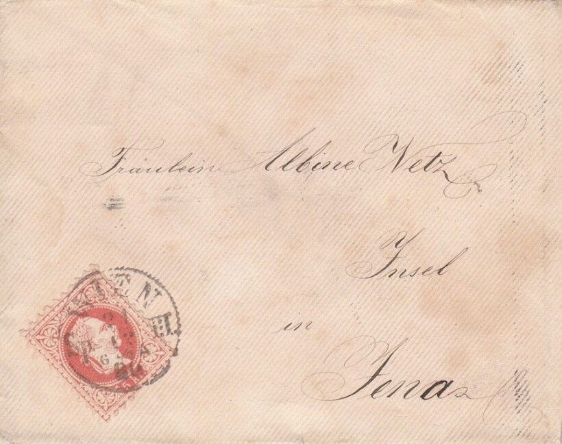 47-658 1877 Díjjegyes boríték "WIEN" - "JENA"
