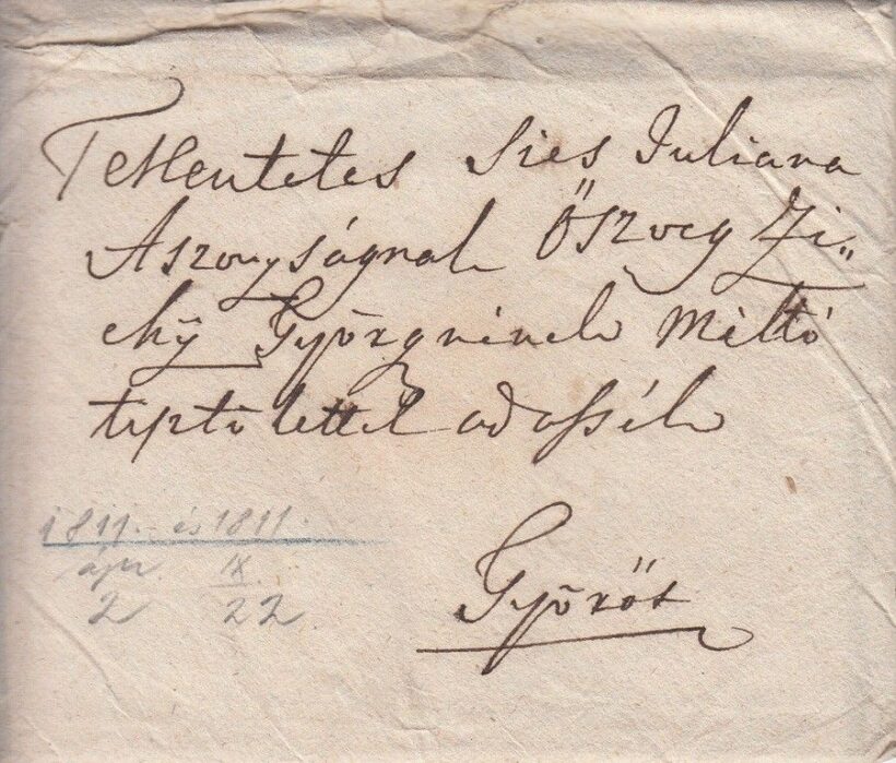 47-1081 1811 Levél özvegy Zichy Győrgynének Győrbe gabona megvásárlásról tájékozatatás.