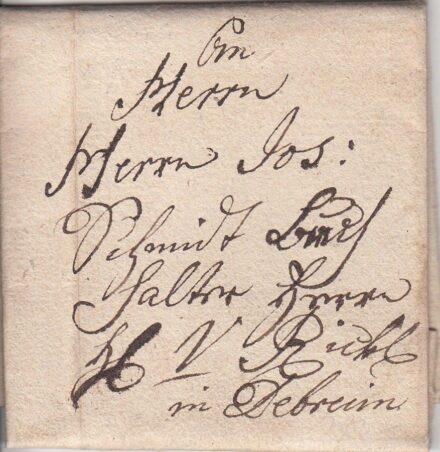 47-804 1800. Levél Nagykárolyból Debrecenbe (tartalommal)