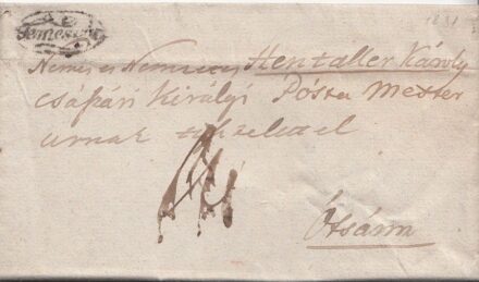 47-805 1831. Levél Hentaller Károly Cs. és Kir. Postamester részére
