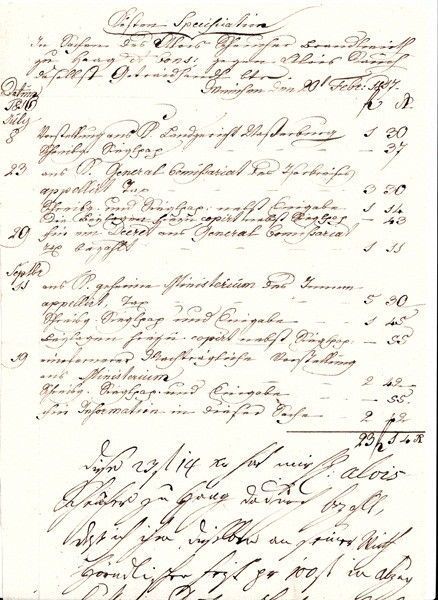 47-520 cca 1860. Katonai számlalevél