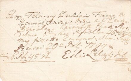 47-1562 1799 Nyugta hadisegély befizetéséről