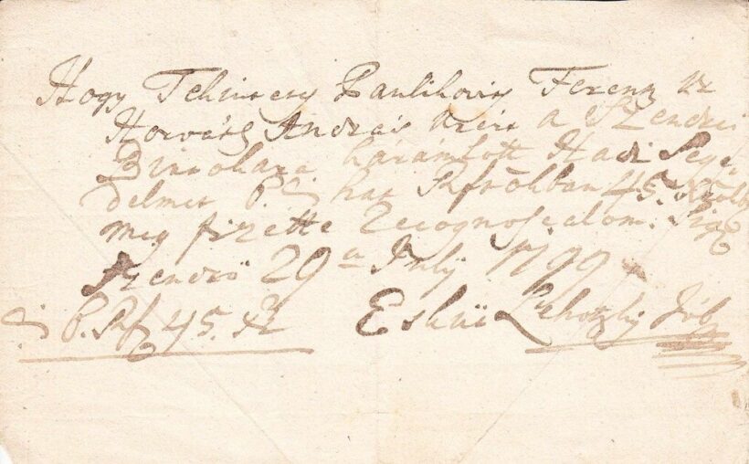 47-1562 1799 Nyugta hadisegély befizetéséről