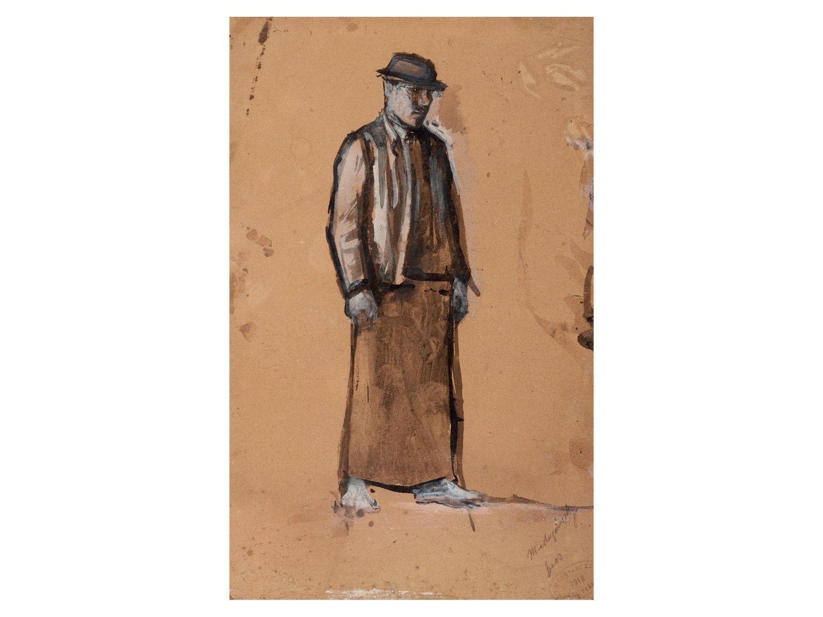 Mednyánszky László: Álló parasztlegény