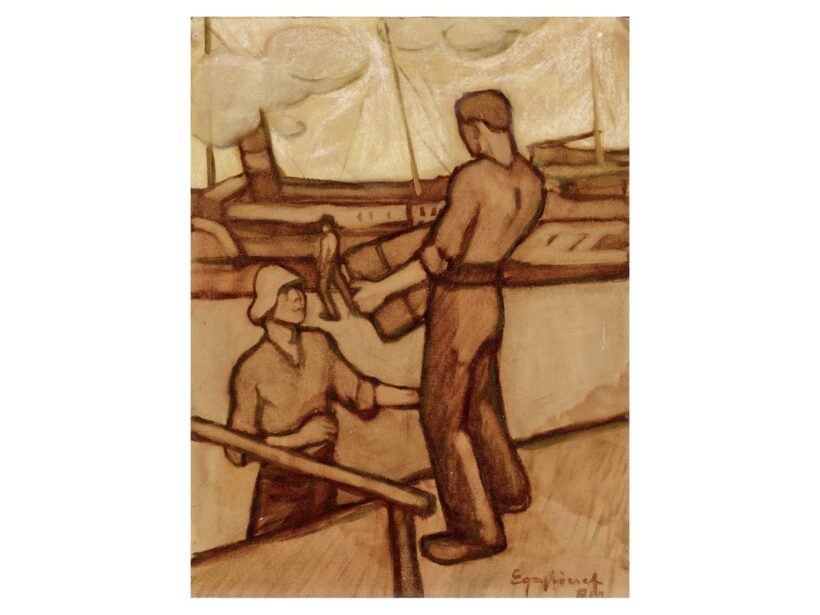 Egry József: Kikötői munkások (1910)