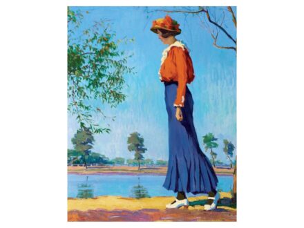 Heller Ödön: Piros blúzos sétáló nő (1910 és 1920 között)