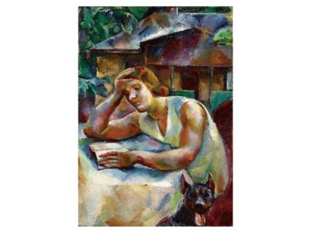 Aba-Novák Vilmos: A művész felesége és kutyája (1925)