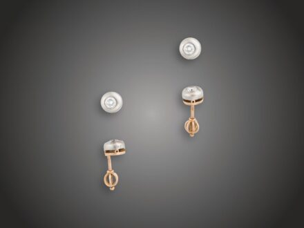 Fülbevaló, 585 au, 2 bril. cca. 0,40 ct, 2,9 g