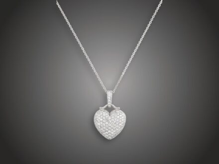 Lánc, függő, 585 au, 125 bril. cca. 2,0 ct, 9,5 g