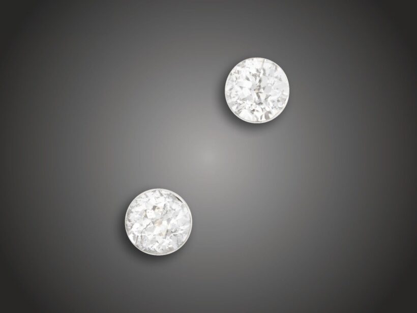Fülbevaló, 585 au, 2 bril. cca. 3,30 ct, 2,4 g