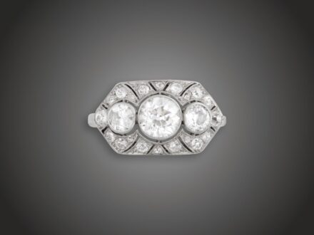 Gyűrű, 585 au, 23 bril. cca. 1,45 ct, 3,3 g
