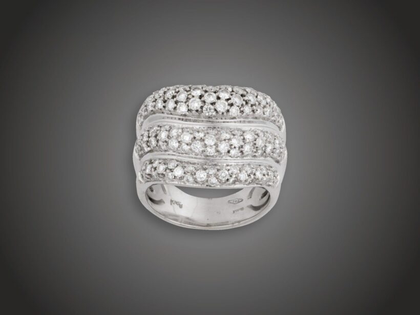 Gyűrű, 750 au, 111 bril. cca. 2,25 ct, 15,0 g