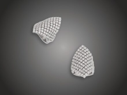 Gyűrű, 750 au, 100 bril. cca. 5,38 ct, 17,9 g