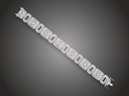 Karkötő, 750 au, 623 bril. cca. 6,70 ct, 46,3 g