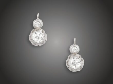 Fülbevaló, 4 bril. cca. 3,15 ct, 6,4 g