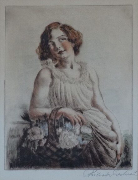 Prihoda István (1891 - 1956): Lány virágosárral
