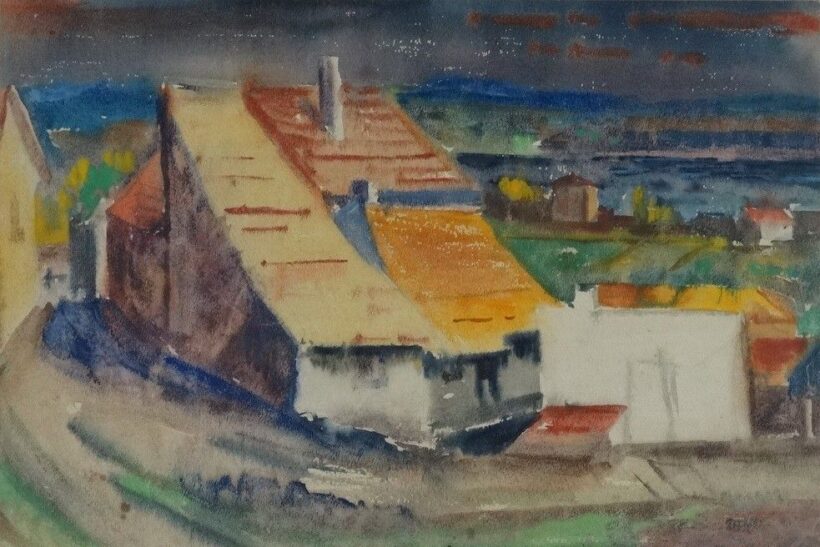 Bánáti Sverák József (1897-1951): Házak a Borpince utcában, 1940-es évek