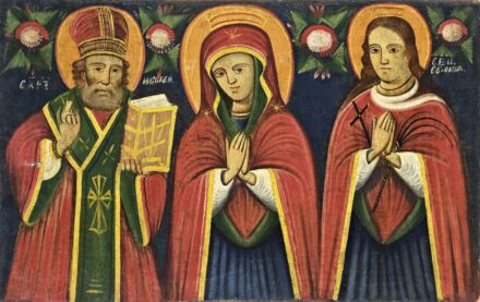 Szerb festő, 19. század - Mária szentekkel