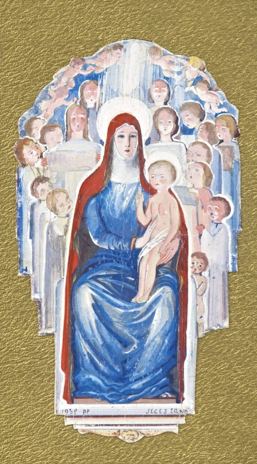 Jeges Ernő (Torontálvásárhely, 1898 - Budapest, 1956) - Szűz Mária a gyermek Jézussal, 1938