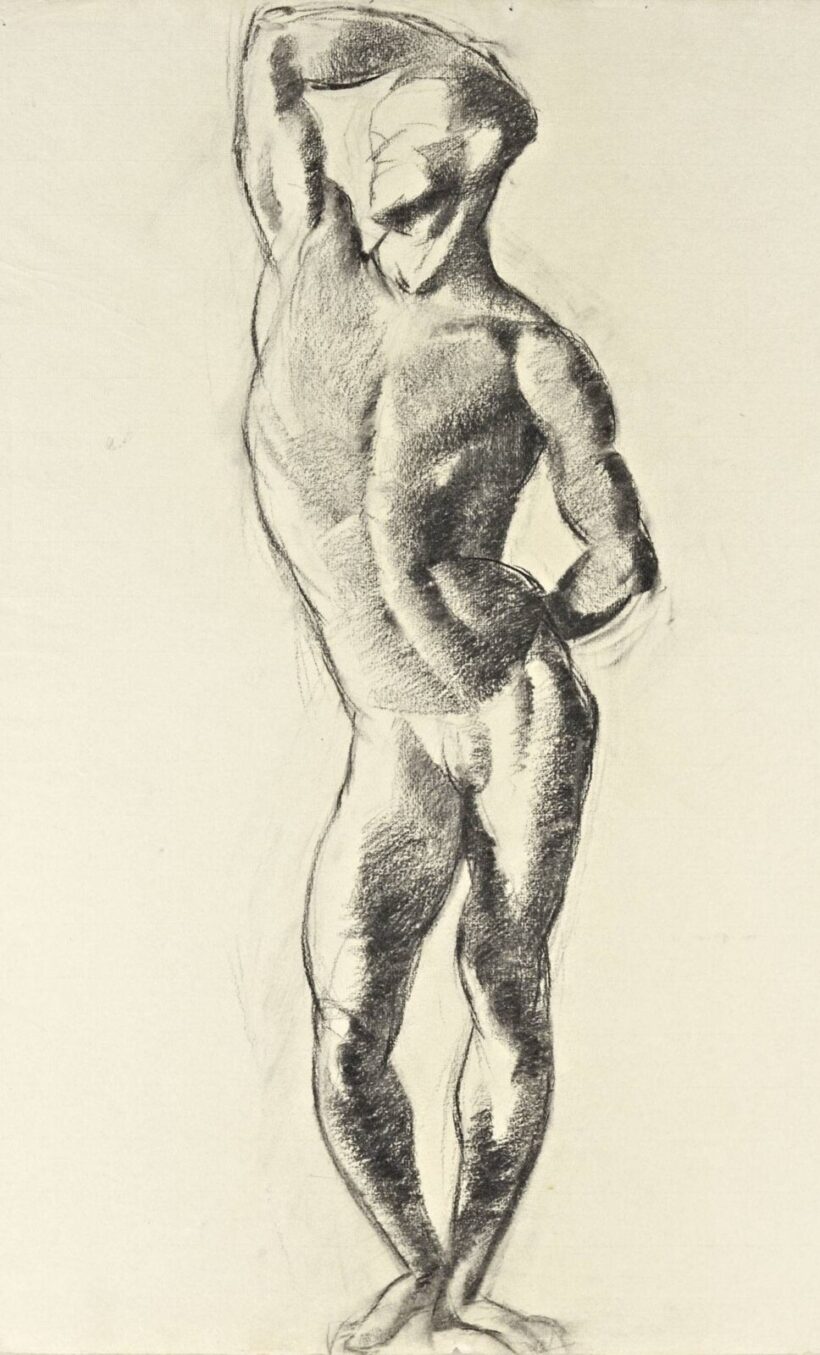 Járitz Józsa (Budapest, 1893 - 1986) - Férfi akt tanulmány