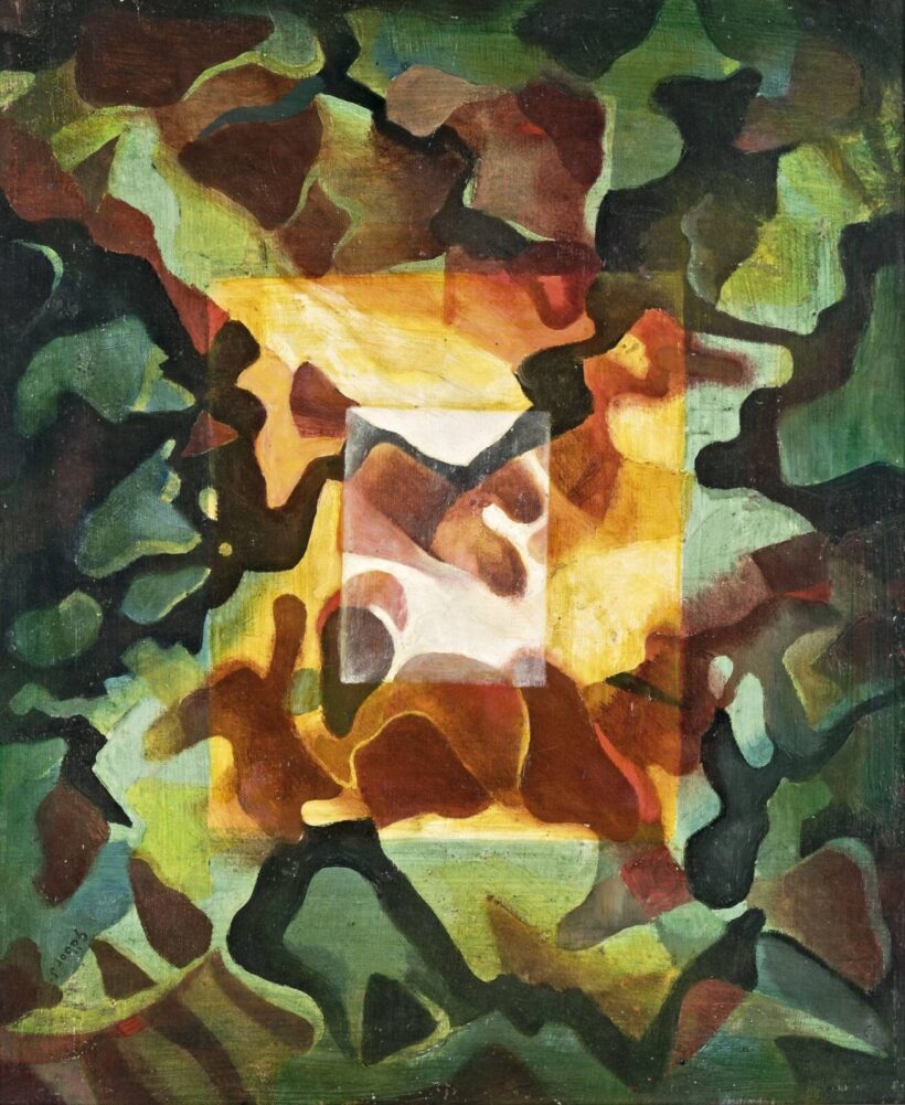 Gábor Jenő (Pécs, 1893 - 1968) - Zöld formák sárgával