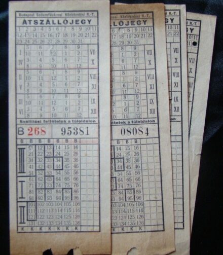 49-941 cca 1940 5 db használt villamos jegy