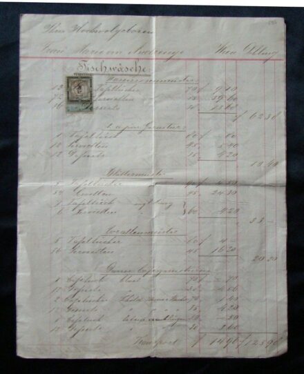 49-794 1895. Számla 5kr bélyeggel