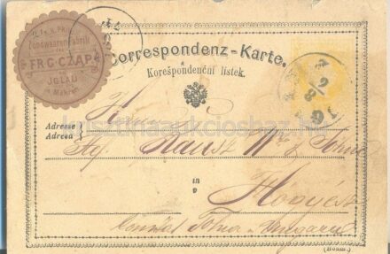 49-410 1874 Díjjegyes levelezőlap "HŐGYÉSZ"