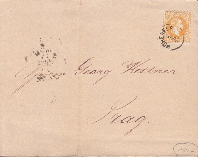 49-724 1874 Házilag készitett díjjegyes boríték "PRAGHA"