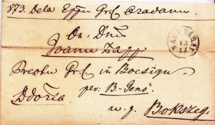 49-745 1871. Portos levél "Bokszeg"