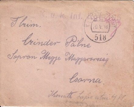 49-980 ~1915 Boriték"K.U.K Regt. No. 105"