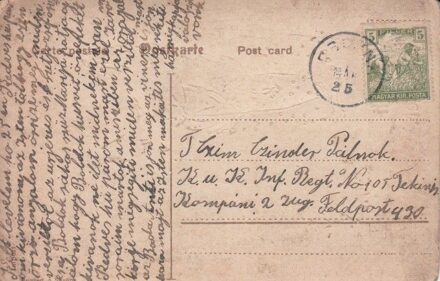 49-982 ~1915 Képeslap "K. und k.Inf. Begt No. 105"