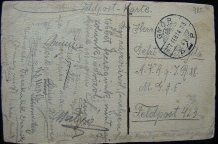49-985 ~1917 Kézzel készitett képeslap "A.V.A.G T.r 88"