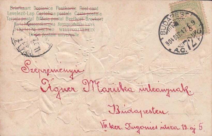 49-1530 Anya és gyermeke a szabadban/Dombornyomott képeslap - Image 2