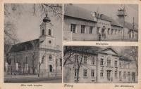 49-1520 Adony, Róm.kath templom, Községháza, Kir.Járásbíróság