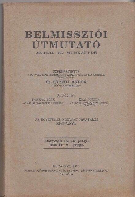 49-1451 Belmissziói útmutató az 1934-35. évre