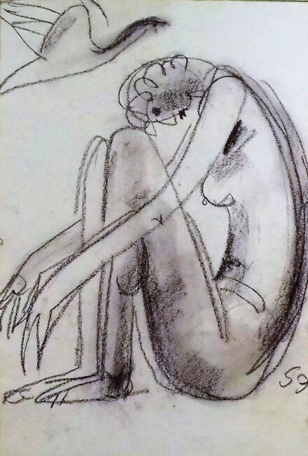 Somogyi József(1916-1993):                    Ülő akt, másik oldalt, Álló akt,