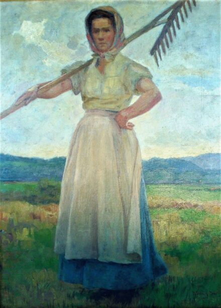 Uferbach Jenő(1874-1926):         Nő gereblyével