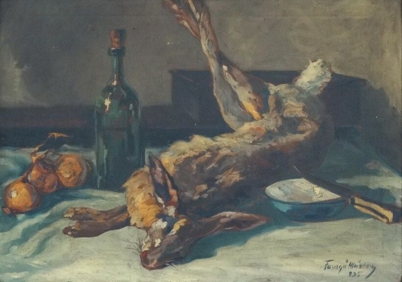 Faragó Márton (1880-1956): Csendélet nyúllal, 1935