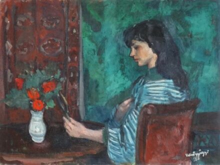 Szentgyörgyi Kornél (1916 - 2016): Szépítkező nő, 1956