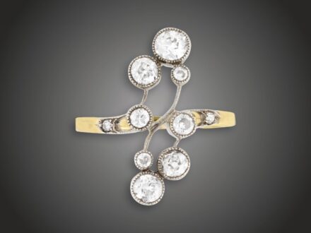 Gyűrű, 585 au, 10 bril. cca. 1,0 ct, 3,3 g 