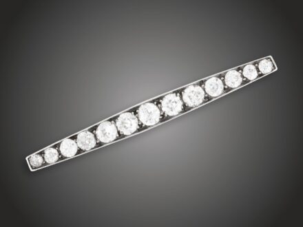 Melltű, 585 au, 13 bril. cca. 1,10 ct, 2,3 g 
