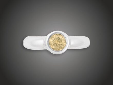 Gyűrű, 585 au, 1 bril. cca. 0,50 ct, 5,8 g