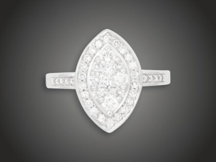 Gyűrű, 585 au, 40 bril. cca. 1,0 ct, 6,1 g