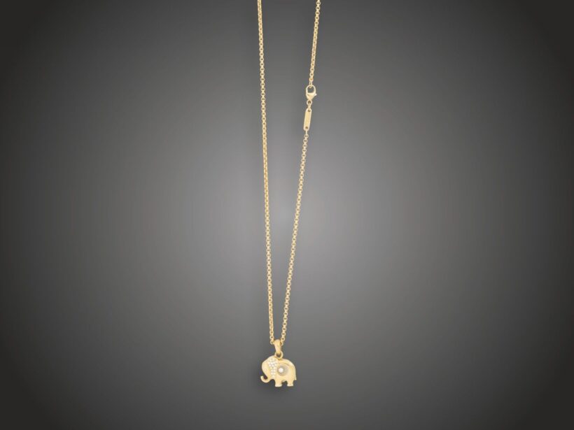 Lánc, függő, Chopard, au 750, 18 bril. cca. 0,20 ct, 14,1 g 