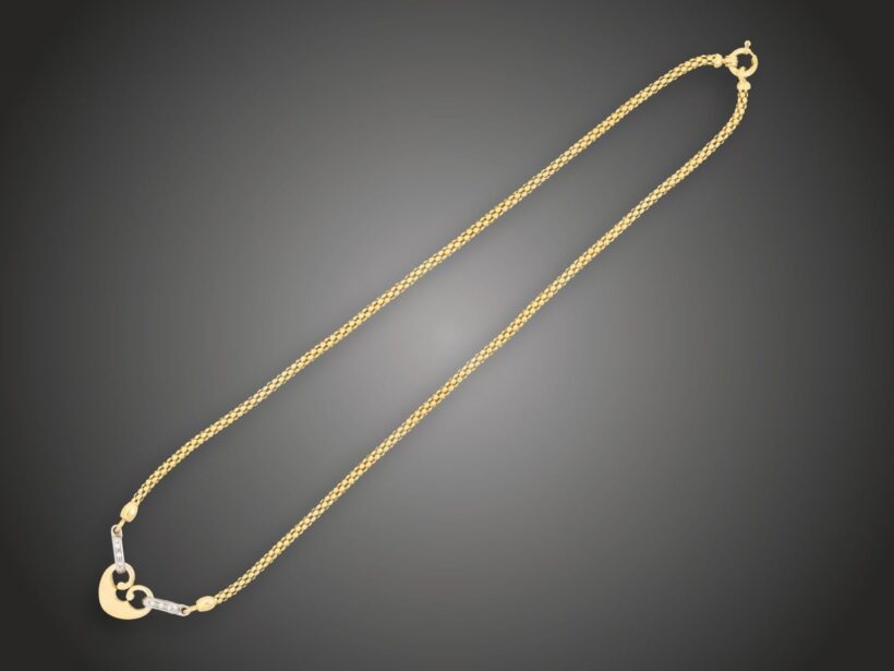 Nyaklánc, Baraka, 750 au, 6 bril. cca. 0,10 ct, 13,8 g 