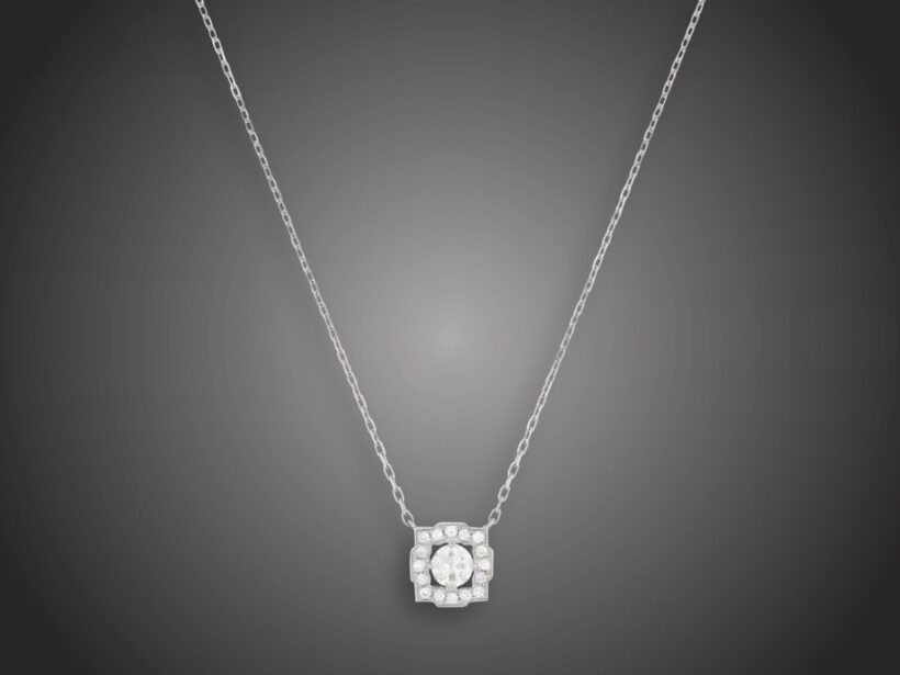 Nyakék, 585 au, 17 bril. cca. 0,80 ct, 3,1 g 